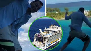 Hombre se lanza desde el 11vo piso de un lujoso crucero y logra que lo veten de por vida (VIDEO)