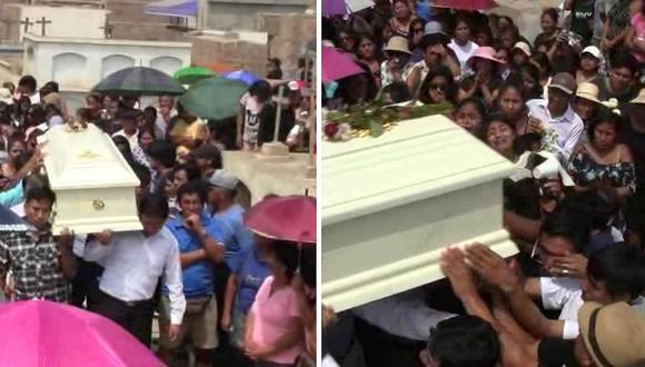 Familias sepultan restos de Nicoll Milagros, asesinada en hostal de Lima (FOTOS)