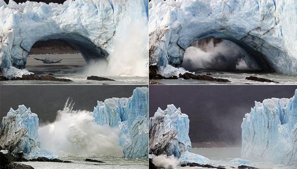 Argentina: Así fue la espectacular ruptura de un arco de hielo en glaciar Perito Moreno [VIDEO]