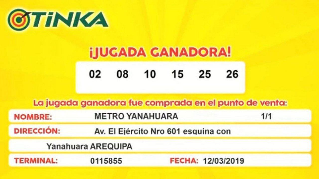 Arequipeño ganó 20 millones de soles de La Tinka