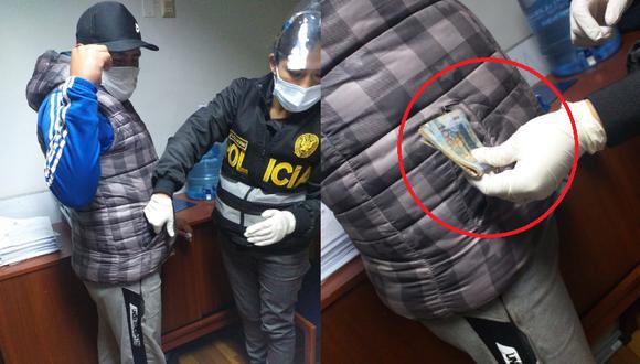 Cusco:  el ciudadano Fredy Oquendo Aranzabal denunció al policía de solicitarle una dádiva de 1,000 soles. (Foto: PNP