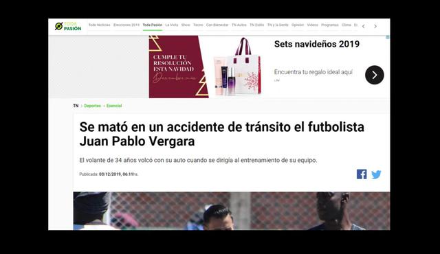 Así informó la prensa mundial sobre la muerte de Vergara.