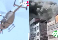 Incendio en Cercado de Lima: Hombre atrapado fue rescatado en helicóptero (VIDEO)