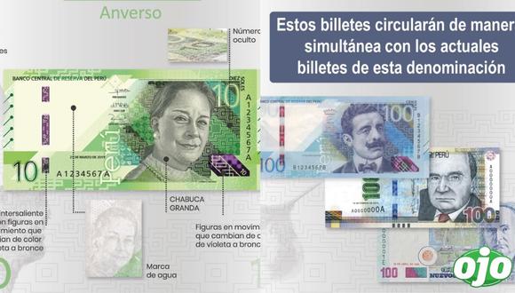 El BCR señaló que los nuevos billetes de S/ 10 y S/ 100 fueron fueron realizados por la empresa inglesa De La Rue International Limited. (Fotos: BCR)