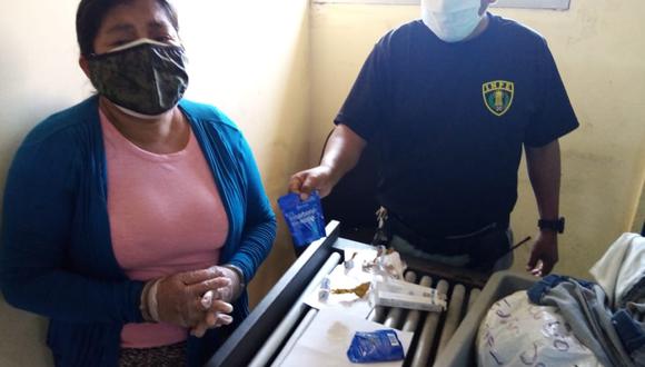 La intervenida fue puesta a disposición del Departamento Antidrogas de Chiclayo de la Policía: (Foto: INPE)