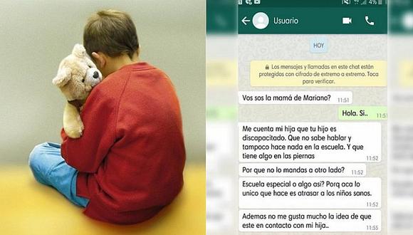 Mamá de niño autista recibe indignante mensaje por WhatsApp