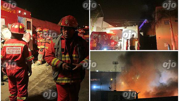 Ate: incendio consume fábrica de pinturas pero bomberos lo controlan (FOTOS)