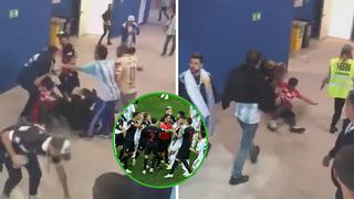 Hinchas argentinos agarran a patadas a croatas tras perder partido (VIDEO)