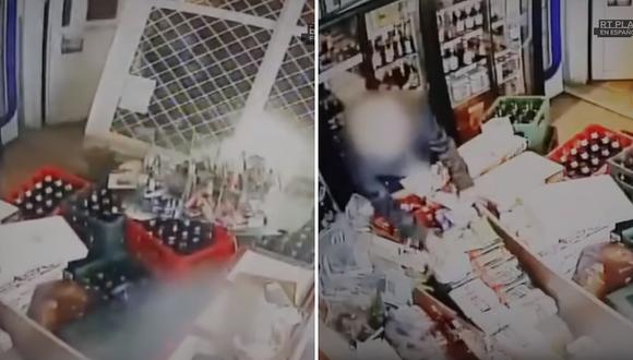 Mujer destruye una tienda solo para robar botella de alcohol (VIDEO)