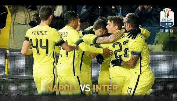 Inter vence en campo del Nápoles y se mete a semifinales de la Copa de Italia
