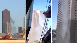 Terremoto en Filipinas hace que se quiebre piscina ubicada en terraza de hotel (VIDEO)