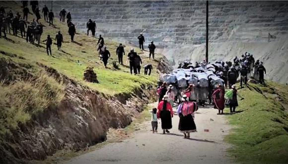 El pasado 27 de abril el gobierno decretó el estado de emergencia en los distritos de Challhuahuacho y Coyllurqui. Ese día la PNP desalojó a los comuneros que habían invadido terrenos de la minera. (Foto GEC)