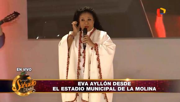 Eva Ayllón se presentó desde el estadio Municipal de La Molina. (Captura Panamericana)