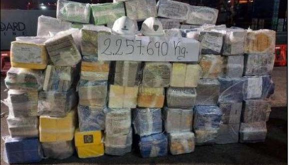 El total de la cocaína incautada que tenía como destino Bélgica. (Foto: PNP)