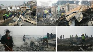Incendio en Cantagallo: inician trabajos de remoción de escombros (FOTOS Y VIDEO)