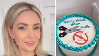 Mujer sorprende al regalarle un singular pastel a su esposo por hacerse la vasectomía