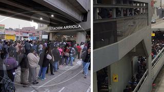 Perú vs. Argentina: inmensas colas en estaciones del Metropolitano y Metro de Lima (FOTOS)