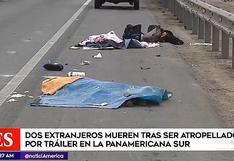 Dos extranjeros mueren tras ser arrollados por tráiler en plena Panamericana Sur | VIDEO
