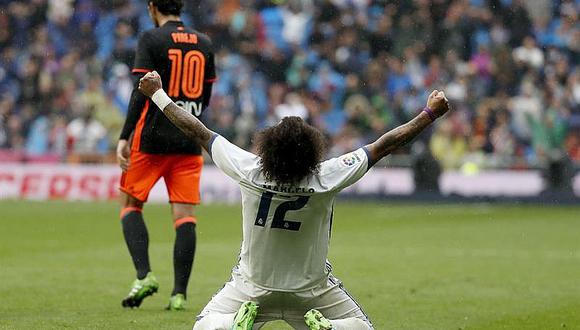 Real Madrid, con golazo de Marcelo, vence 2-1 al Valencia