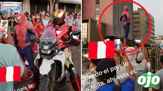Lima: Spiderman y Ironaman llegan a reforzar a los protestantes y se viralizan
