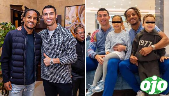 Andre Carrillo y sus hijos se lucen con Cristiano Ronaldo. Foto: (Composición/OJO).