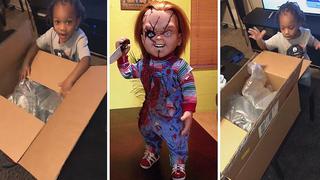 Madre regala muñeco de Chucky a su hijo y este sale corriendo (VIDEO)
