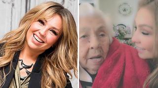 Thalía protagoniza tierno video con su abuelita que cumplió 101 años