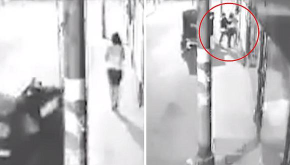 Delincuentes arrebatan con furia celular a joven que iba a su casa en Huaral (VIDEO)