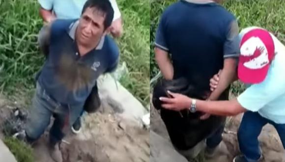 Rescatan a hombre que estaba maniatado por delincuentes tras asaltarlo. Foto: TV Perú Noticias