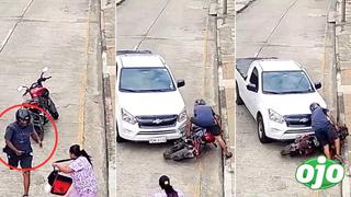 Viral: Conductor atropella a ladrón cuando se disponía a escapar a bordo de una moto