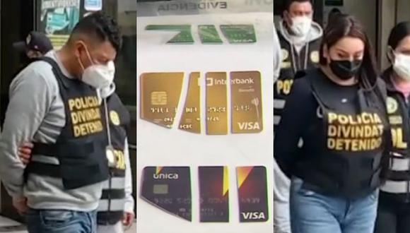Una pareja de colombianos fueron detenidos tras integrar banda dedicada a robar tarjetas bancarias para realizar transferencias fraudulentas. (Captura: América Noticias)