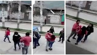 Mujer agarra a golpes a su pareja en plena ciudad del Cusco (VIDEO)