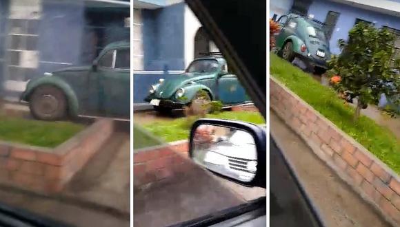 Conductor es filmado manejando su carro por la vereda | VIDEO