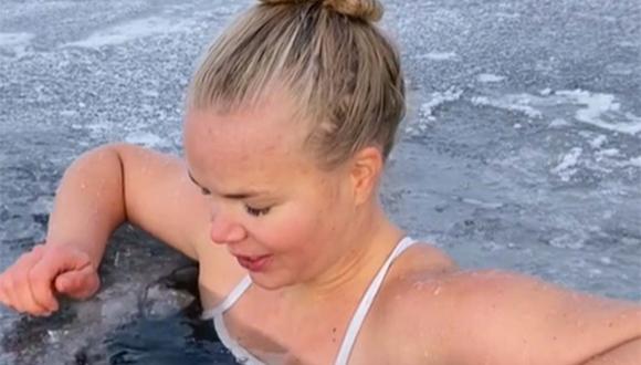 Elina Makinen de 28 años soporta aguas que descienden hasta los -25 °C.| Foto: Elina Makinen