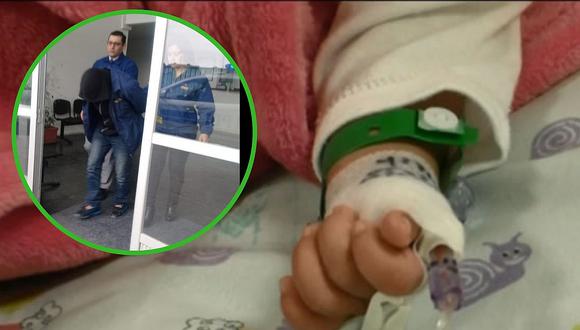 Bebita de 29 días de nacida entre la vida y la muerte luego que su padre le pisara la cabeza