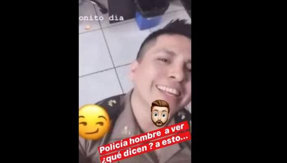 El agente Darvin Condezo grabó las partes  íntimas de una colega y publicó las imágenes en las redes sociales. (Instagram)