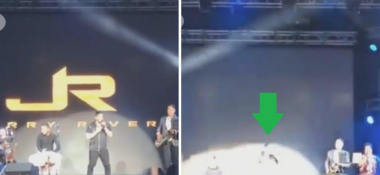 ​Jerry Rivera preocupa a fans tras caer aparatosamente del escenario en pleno show (VÍDEO)