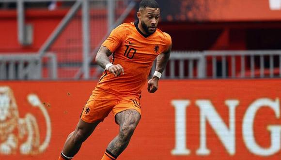 Memphis Depay se perderá el debut de Países Bajos en la Copa del Mundo. Foto: EFE.