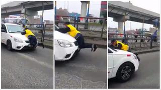 ​Taxista no quiso identificarse, aceleró su auto y arrastró a inspector municipal (VIDEO)