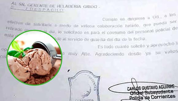 Policía pide como 'coima' que le entreguen un kilo de helado por día