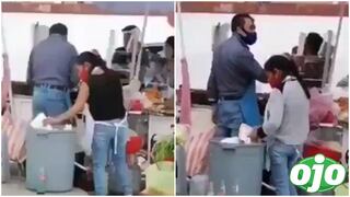 Mujer fue grabada sacando los platos de la basura para reutilizarlos con sus clientes | VIDEO 