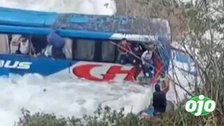 Accidente de bus deja 10 heridos y suboficial PNP desaparecido tras caer al río Utcubamba en Chachapoyas (VIDEO)