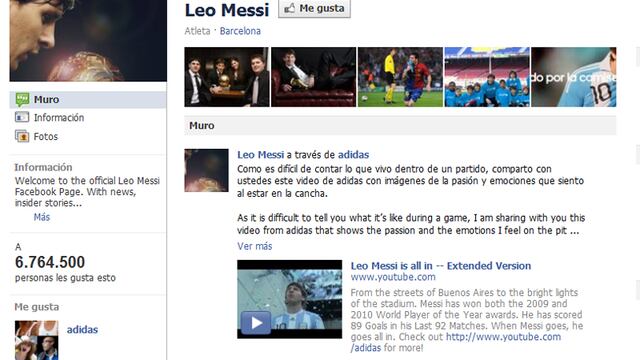 Messi crea Facebook y a las pocas horas tiene millones de seguidores 