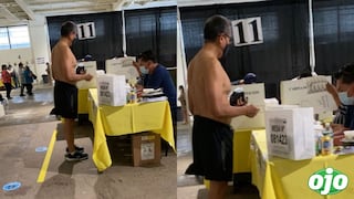 No quisieron dejarlo votar con la camiseta de Perú, pero él se la quitó y ejerció su derecho 