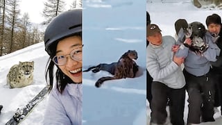Chinita se toma selfi y leopardo casi se la come al atacarla por la espalda