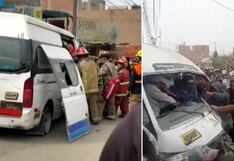 San Juan de Lurigancho: reportan seis heridos tras choque de dos combis en Jicamarca | VIDEO