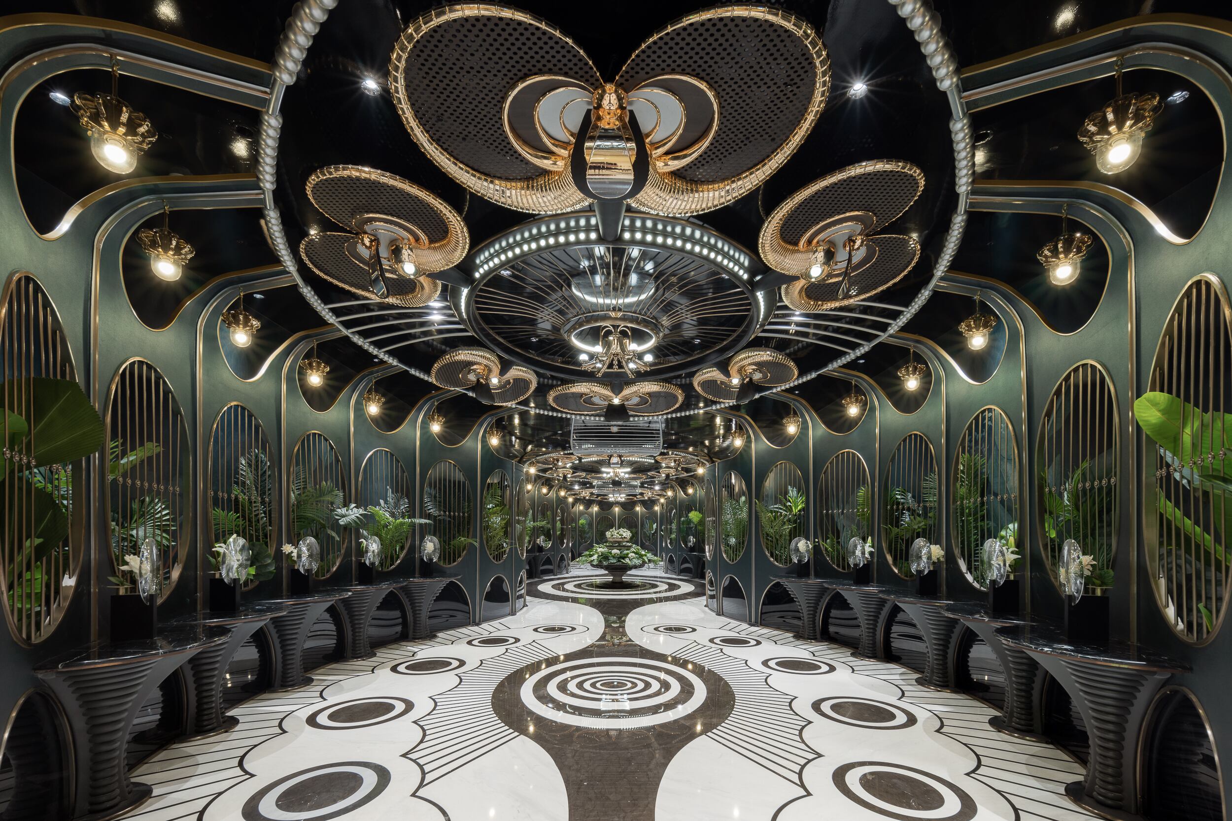 Baño impresionante del centro comercial Deji Plaza en Nanjing.