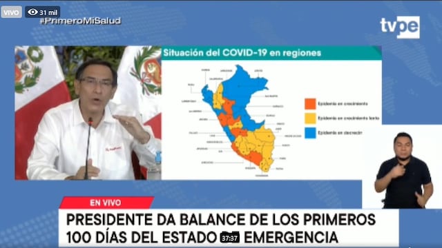 Coronavirus en Perú: Presidente Vizcarra dio un balance sobre el coronavirus a nivel nacional