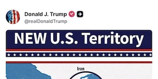 El mapa de Donald Trump muestra al estrecho de Ormuz, que pertenece a Irán y Omán, como de Estados Unidos.