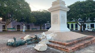 En “bienvenida” al rey Felipe VI se tumban estatua de conquistador español que mató a indígenas | VIDEO